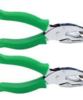 Two Pack Handheld Metal Hole Punches For DIY Crafts And Scrapbooks, Triangle 6mm And Square 4.5mm with green soft grip handles