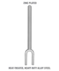 Front view of 15 16 Inch Ball Joint Separator Pickle Fork Tool Tie Rod Tool in heavy-duty steel, zinc-plated finish.