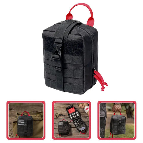 Multifunctional Camping Waist Pack Lightweight Black Utility Bag For Hiking Survival Gear Emergency Kit Outdoor Organizer Belt Pouch