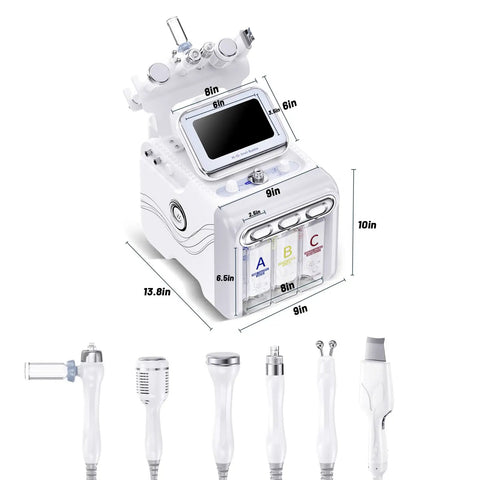 Six In One Hydrogen Oxygen Facial Device For Salon And Home Use With Interchangeable Heads Deep Pore Cleansing Hydration