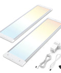 Under Cabinet LED Lighting Kit With 5 Color Temperatures Mesh App DIY Control 14W 920 Lumens ETL Listed Linkable Two 16 Inch Panels