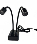 USB Dual Gooseneck Microscope Light For Precision Soldering And PCB Repair Pro Grade Flexible 360 Degree Arms With Dimmable Brightness For Clear Lab Inspections And Accurate Optical Testing, black dual-head USB lamp
