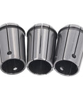 Rock Solid 3Pcs OZ25 Spring Steel Collet Chuck Set With Wrench For Precision Milling CNC Lathe And Engraving Tools, three steel collets displayed.