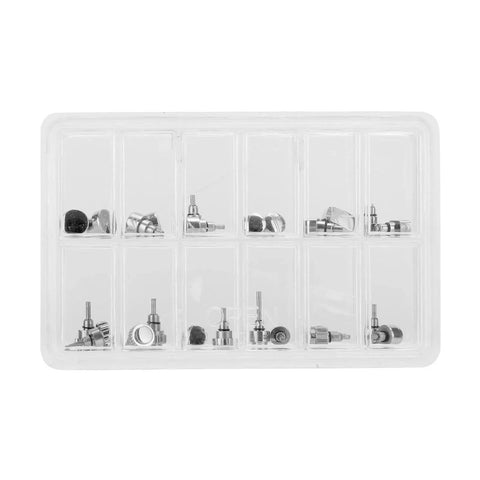 12 Type Stainless Steel Watch Push Press Button Repair Kit With Storage Box showing 24 pieces in organized sections