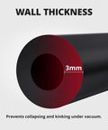 Heavy Duty Black Silicone Vacuum Tubing Hose Line Kit With 6 Different Sizes For Car Engine Coolant Fuel Oil Transfer 5 Ft Rolls High Temp Resistant Flexible And Food Grade Safe To Use Anywhere, 3mm wall thickness