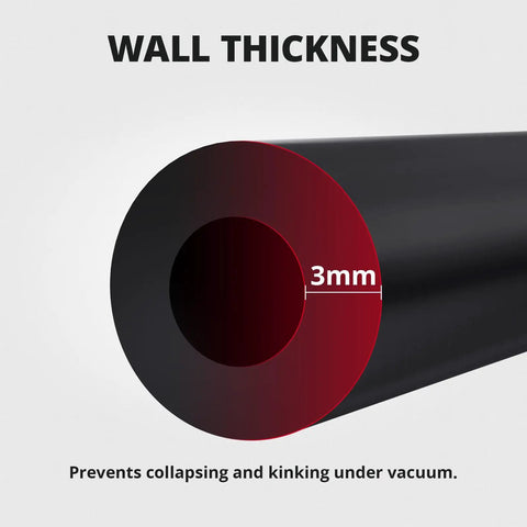 Heavy Duty Black Silicone Vacuum Tubing Hose Line Kit With 6 Different Sizes For Car Engine Coolant Fuel Oil Transfer 5 Ft Rolls High Temp Resistant Flexible And Food Grade Safe To Use Anywhere, 3mm wall thickness
