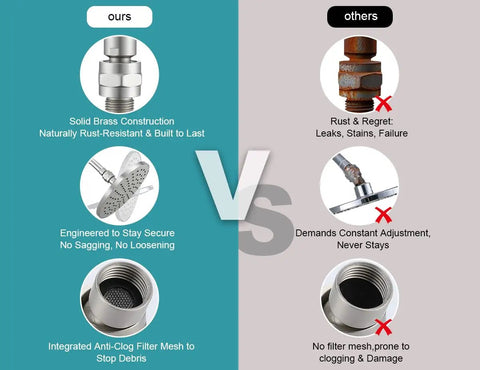 Shower Head Swivel Ball Adapter With Solid Brass Universal Angle Connector For Heavy Duty Durability, No Leak Performance, High Pressure Safe, Corrosion Resistant, No Fuss Install, Universal Fit, solid brass shower adapter comparison