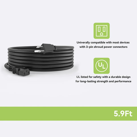 6 Foot AC Power Cord For Korg Pro Arranger N364 Music Workstation 61 Key Keyboard With Overload Protection coiled with 3-pin plug