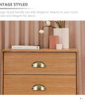 Dresser with Vintage 16 Piece Cabinet Handles Set With Half Round Shell Drawer Pulls In Brass Tone