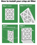 Installation steps for 16x25x1 Air Filter 8 Pack MERV 8 Pleated Replacement For Home HVAC AC Furnace.