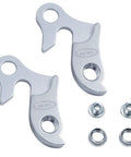 2 Pack Universal Bicycle Derailleur Hanger Replacement Tail Hook Silver Tone Emergency Spare Part for Most Bikes.