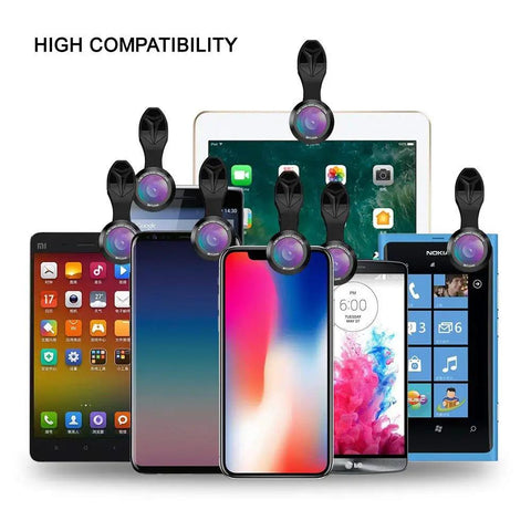 10 In 1 Smartphone Lens Kit With Macro Wide Fisheye Telephoto Kaleidoscope CPL Radial Star Filters And Remote Shutter on various phones