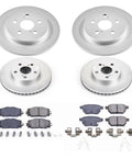 PowerStop front and rear brake kit for Lexus CT200h/Prius; four silver rotors with Z17 ceramic pads and hardware