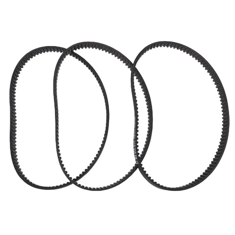 Top Tier 535 5M Synchronous Drive Timing Belt Pulley Kit With Durable Rubber For Industrial Machinery High Efficiency Abrasion Resistant Heavy Duty Performance And Smooth Operation Guaranteed 3 Units Total, three black belts