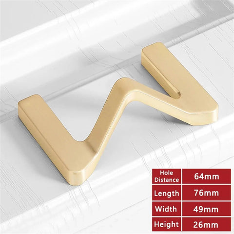 Dope Brushed Gold Cabinet Handles 64mm Drawer Pulls For Wardrobes And Furniture on table showing dimensions