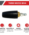 Simpson Cleaning 80144 turbo pressure washer nozzle with 1/4-in quick-connect and brass fitting