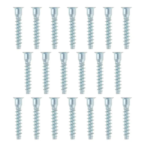 7x40mm Furniture Confirmat Screw Self Drilling Hex Socket Carbon Steel Zinc Plated Finish Silver Tone Pack Of 20