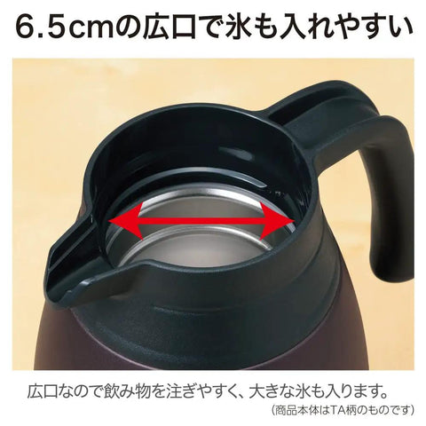 Stainless Steel Vacuum Carafe 1.9 L With One-Touch Pour, Tank-Grade Build, 2.5 Inch Wide Opening, Screw-Off Lid, Brown