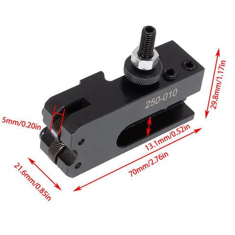 Heavy Duty Quick Change Knurling Turning And Facing Lathe Tool Post Holder For Precision Machining, Steel Construction, 250-010 model