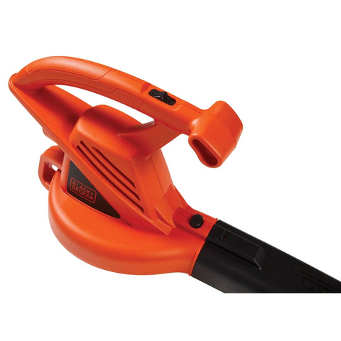 Powerful Corded Electric Leaf Blower For Quick Yard Cleanup, Handheld And Lightweight with 7 Amp Motor, close-up of handle