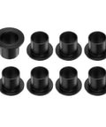 Heavy Duty 8 Pack Black Pom Flanged Sleeve Bearings, 25 Mm Bore, 28 O D, 30 Length, designed for smooth rotation and durability.