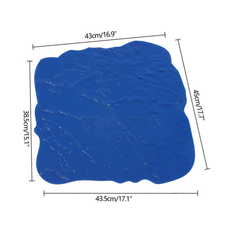 Concrete Stamp Mat 18-Inch By 18-Inch For DIY Texturing Walls And Floors With Realistic Slate Pattern, blue polyurethane texture.