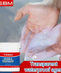 Smooth Operator Waterproof Coating With Heavy Duty Invisible Finish For Roofs And Walls Featuring All Season Temp Resistance And No Sweat Indoor Outdoor Sealing Performance Guaranteed visible in hands applying clear liquid waterproof agent.