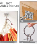 Two Pack Heavy Duty Stainless Steel Ceiling Hooks With Durable Anchor Plates For Hammocks And Yoga Swings Ideal For Home Gyms Studios And Patios Versatile Eye Hooks For Secure Hanging And Rigging Applications In Indoor And Outdoor Setups shown installed with ropes and close-up of hook