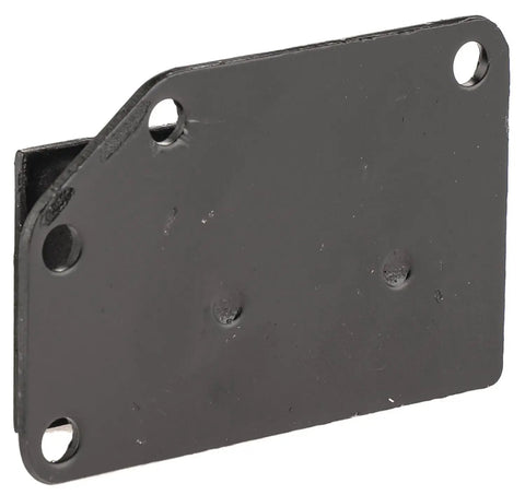 Front Left Engine Mount For 1956 To 1974 Mg Mga Mgb Midget 1.5 Liter I4 rear view showing durable black metal construction.