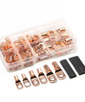 Ultimate 120Pcs SC6 To SC25 Auty Copper Lug Terminal Kit With Heat Shrink Assorted Crimp Connectors For Car Wiring And Electrical Jobs copper lugs in organizer