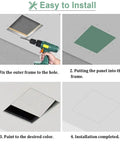 Installation steps for Straight Up Sleek Paintable Attic Access Door For Drywall Ceiling And Plumbing Inspection Panel With Tough Aluminum Frame.