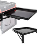 Heavy Duty Foldable Work Table With Removable Magnetic Tool Tray Versatile Mobile Workbench Quick Assemble black metal slide-out shelf