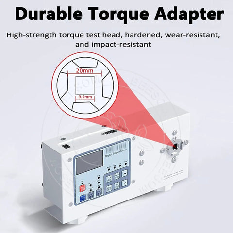 Digital Torque Meter Tester for Precision Bottle Cap Torque, Adjustable 10 to 160 mm Diameter, Three Unit Modes, Peak and Trajectory Readouts, High Accuracy Torque Measurement Tool HP100, 20 mm adapter