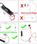 Totally Hands On Electric Circuit Kit For Kids Diy STEM Learning Set With Motors Bulbs Switches Propellers Buzzer Clips And Battery Holder A Fun Do It Yourself Engineering Project For Young Makers showing battery holder with correct and incorrect circuit diagrams.
