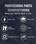 Promotional banner for professional parts manufacturing with circular icons and text about heavy duty, high quality.