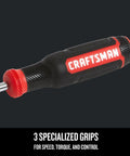 Close-up of Heavy Duty Slotted Screwdriver With Bi Material Grip And Black Oxide Blade 5 16 By 6 Inch Precision Hand Tool.