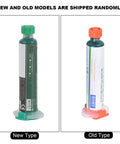 New and old model tubes from PCB Solder Mask Repair Kit For Computer And Mobile Phone PCBs, Includes Flashlight And Green Oil For Layer Peeling Or Local Damage, Pro BGA Soldering Tool Set.