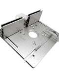 Heavy Duty Aluminum Router Table Insert Plate With Hella Precise Cnc Dial Scale And Smooth Gliding Miter Fence for woodworking projects.
