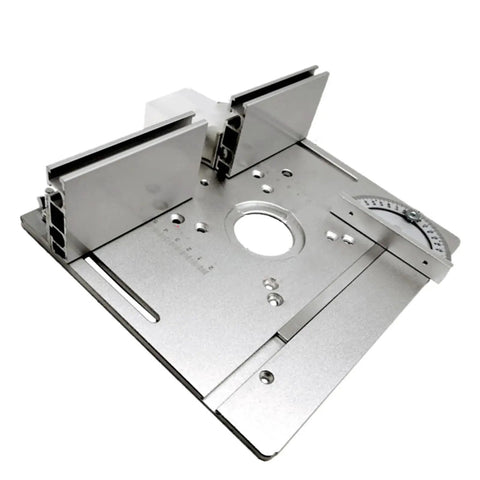 Heavy Duty Aluminum Router Table Insert Plate With Hella Precise Cnc Dial Scale And Smooth Gliding Miter Fence for woodworking projects.