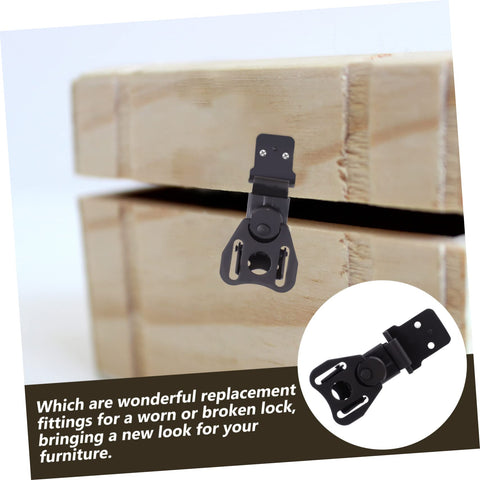 Close-up of Beefy Heavy Duty Toggle Latch Set With Hasp Butterfly Lock And Cam Lock Clip Pogo Spring Loaded Stainless Steel Black Finish