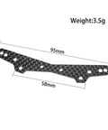 Premium Carbon Fiber Suspension Brackets For 1/10 Scale Rc Cars, 95mm long, 58mm wide, lightweight black carbon fiber design.