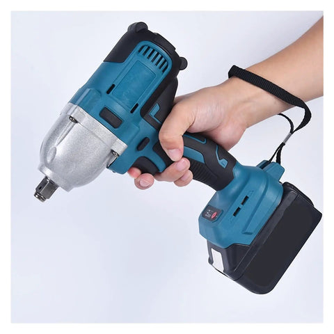 Gangsuqd Brushless Cordless Impact Wrench With High Torque Power Tool for Car Truck and RV Repair, held in hand.