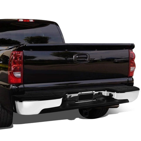 DNA Motoring rear step bumper with license plate lights, chrome/black finish for Silverado/Sierra 99-06 1500/99-04 2500