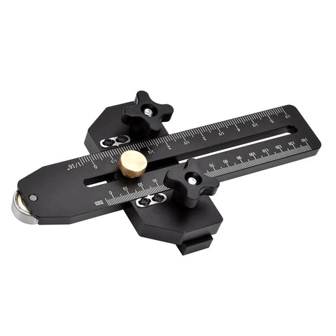 Super Cool Fast Ripping Table Saw Jig Guide For 3/8 In X 3/4 In Slot with smooth roller limiter and adjustable scale.