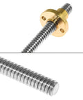 2mm Pitch 1000mm Stainless Steel Lead Screw Rod With T8 Brass Nut For CNC Z Axis 8mm Diameter Durable Rust Resistant