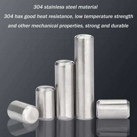Built Tough 304 Stainless Steel Dowel Pins 20 Piece Pack Precision Ground For Rock Solid Mechanical Alignment And Furniture Rebuilds Heavy Duty Hardware Gear For CNC Setup 6X20 displayed in various sizes.