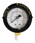0-60 PSI Pressure Gauge Replacement For Pool And Spa Valve Filters Bottom Mount Fits Clean And Clear Warrior EasyClean Triton C-3 Predator D.E. Cartridges And FNS Plus Filters For Clear Readouts And Smooth Performance black face, bottom mount
