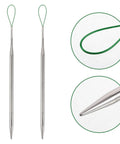 5 Piece Metal Drawstring Threader Kit For Hoodies And Garments Portable Elastic Cord Insertion Tool With Easy Threading Handy Threader For Shoelaces Ribbons Bags And Garment Casings Home Sewing Use, silver metal threader close-up