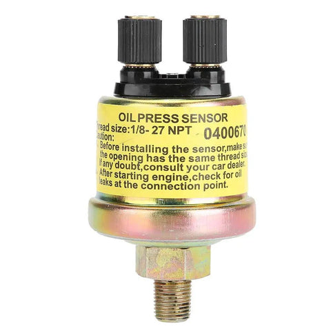 Universal Replacement Engine Oil Pressure Sensor Fits Aftermarket Gauges Slick 1/8 Npt Dual End Design with metal housing.