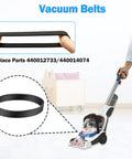 PowerDash Pet Compact Vacuum Belt Replacement Fits FH50700 FH50750 FH50702 FH50703 FH50710 440012733 440014074 Rubber Belts, black replacement belt shown with vacuum cleaner